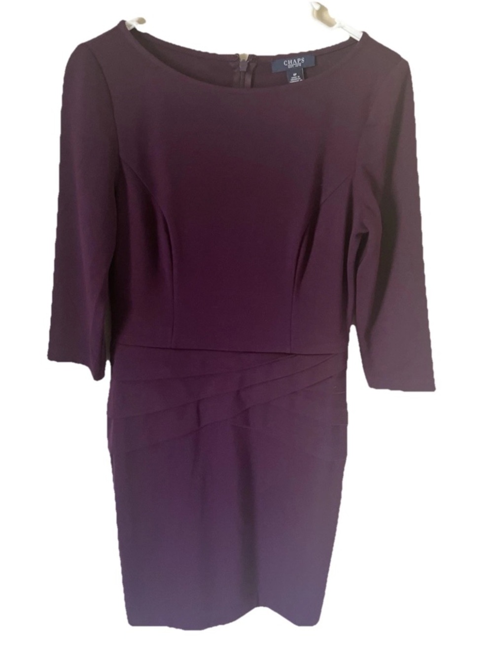 Chaps Woman’s Purple Knee Length Dress 3/4 Sleeve Long Sleeve Size 6P NWT
